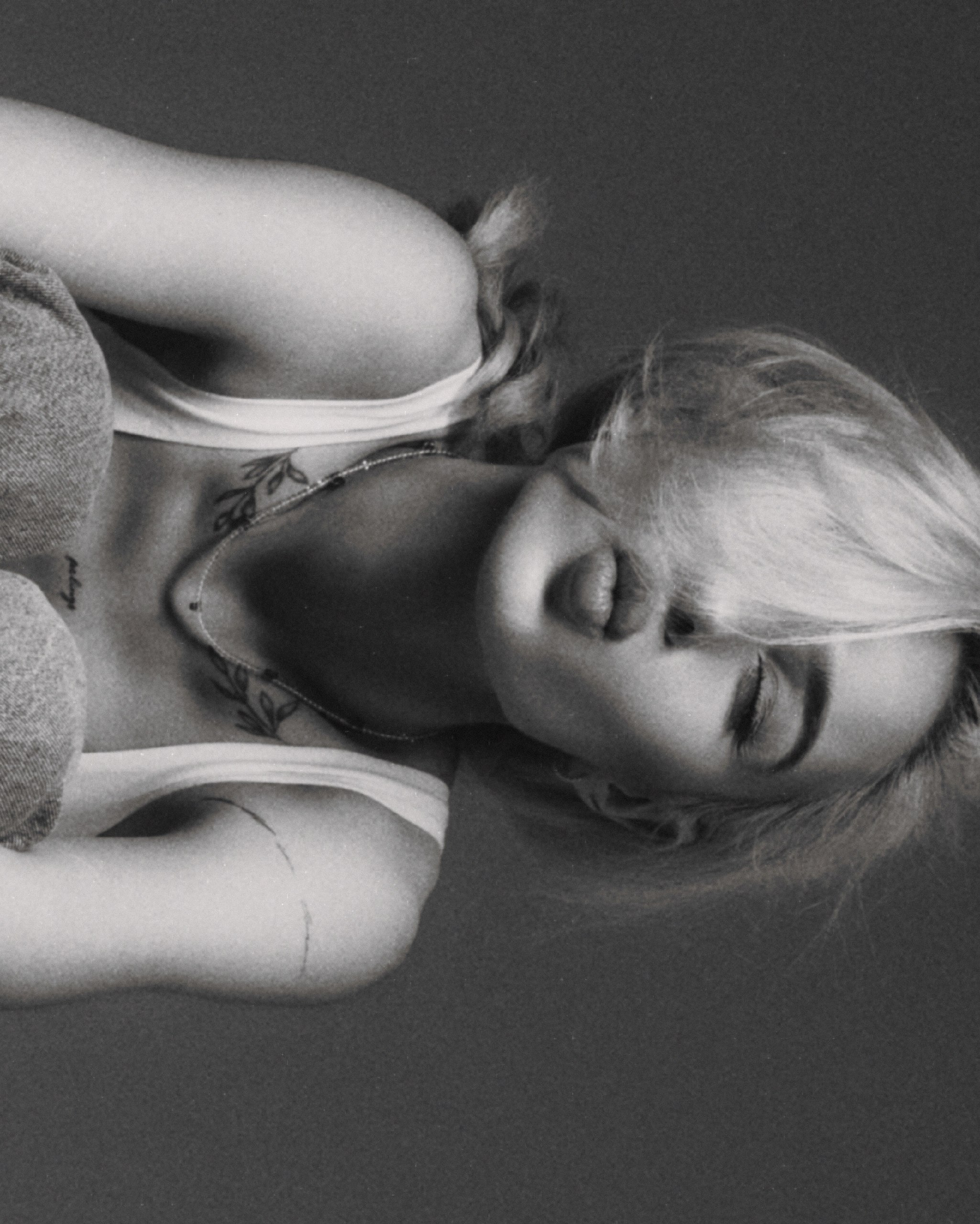 Black-and-white film editorial concept shoot