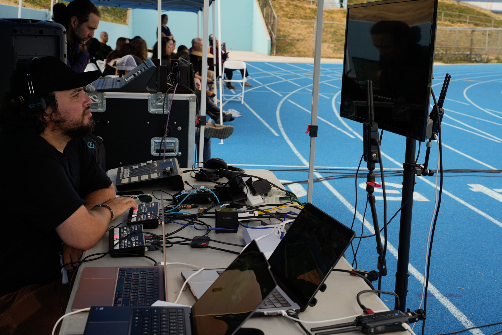 Live stream production setup at Palisades Charter High School graduation — Ivan Rakov Studio
